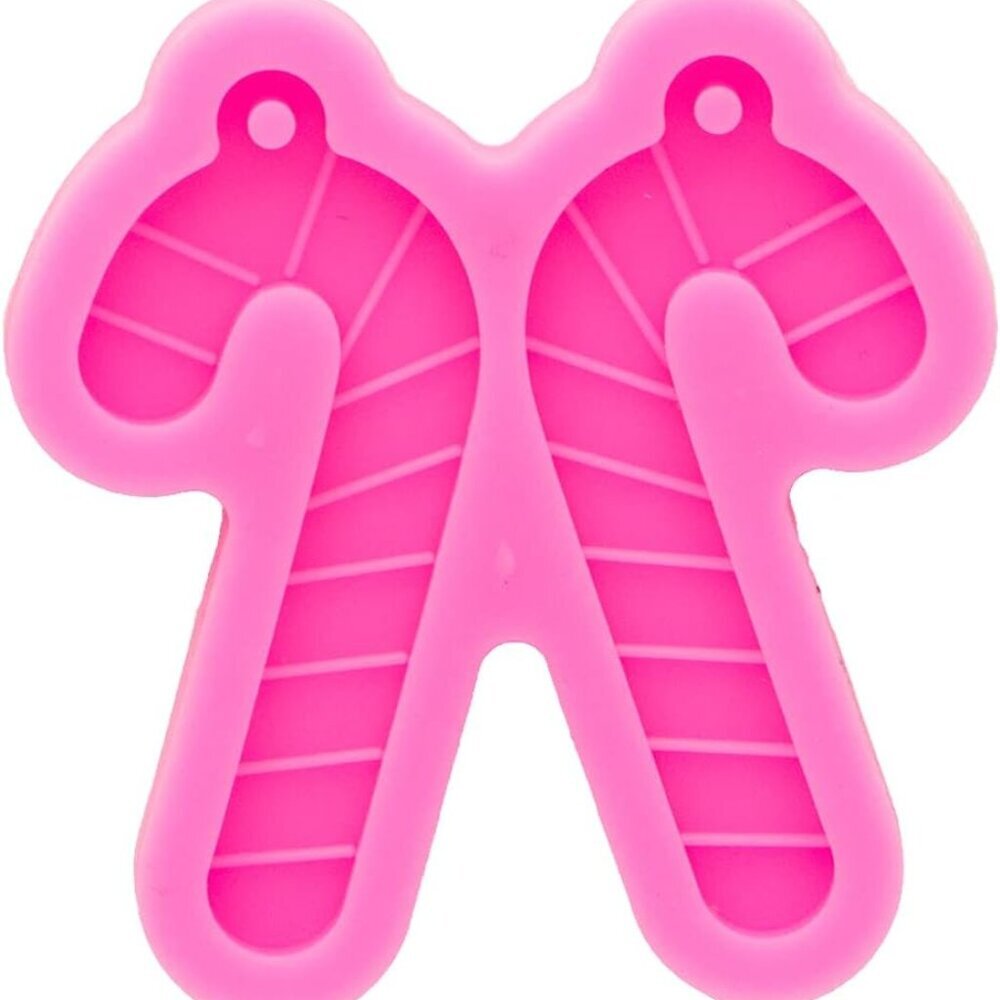 Shiny Glossy Christmas Cane Shape Earring Silicone Molds Silicone Earring Mould